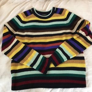 J.crew multi color stripe sweater medium